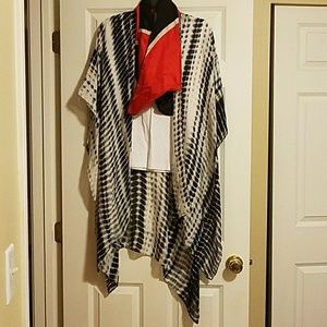 Michael Star Tie Die Kimono Sarong Wrap